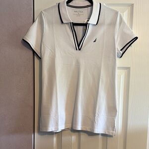 Nautica White Short Sleeve Polo Shirt